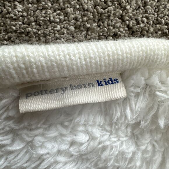 Pottery Barn Kids The Snuggle is Real Baby Blanket Ivory Neutral Knit Sherpa - Picture 8 of 8